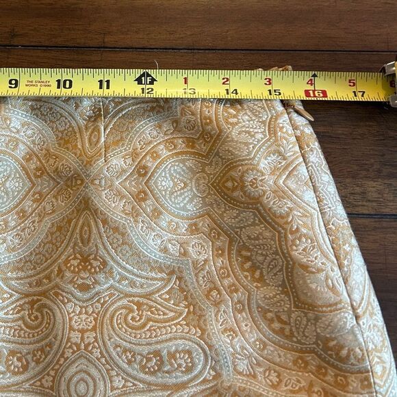 Tommy Bahama Gold Paisley 100% Silk Lined Pencil Skirt Size 6 - Picture 7 of 10